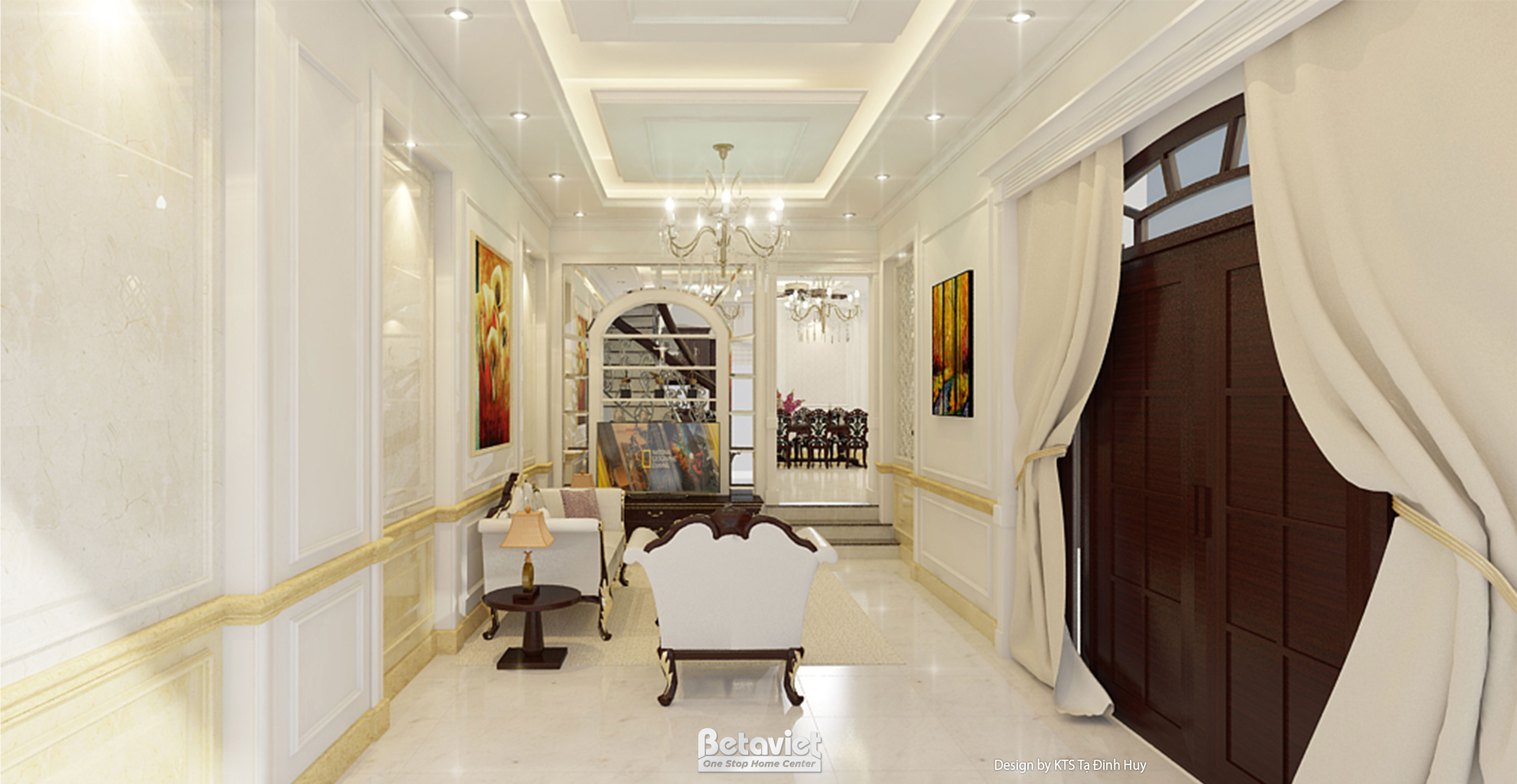 Thiết kế nội thất biệt thự liền kề tân cổ điển tại Khánh Hòa NT24551